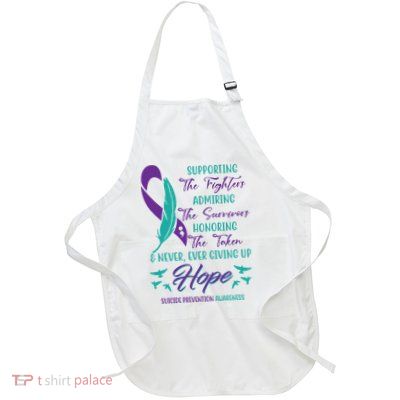 Suicide Prevention Awareness Hope Quote Full-Length Apron With Pockets