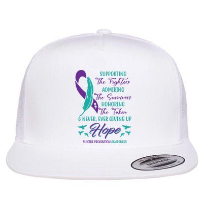 Suicide Prevention Awareness Hope Quote Flat Bill Trucker Hat