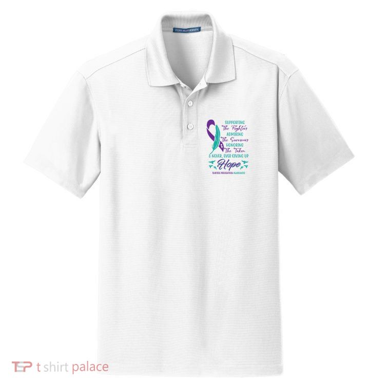 Suicide Prevention Awareness Hope Quote Dry Zone Grid Polo