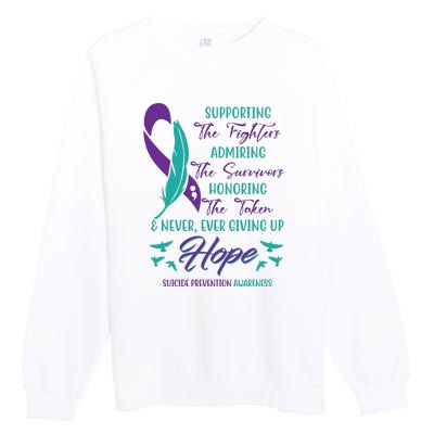 Suicide Prevention Awareness Hope Quote Premium Crewneck Sweatshirt