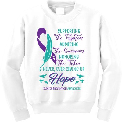 Suicide Prevention Awareness Hope Quote Kids Sweatshirt