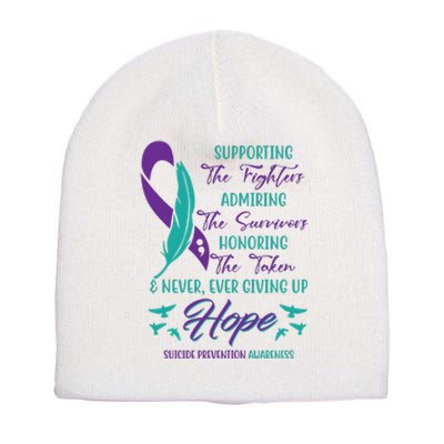 Suicide Prevention Awareness Hope Quote Short Acrylic Beanie