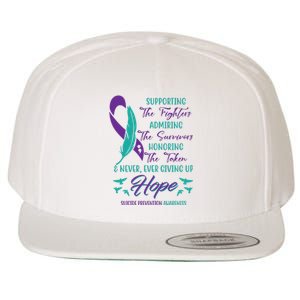 Suicide Prevention Awareness Hope Quote Wool Snapback Cap