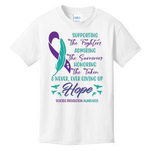 Suicide Prevention Awareness Hope Quote Kids T-Shirt