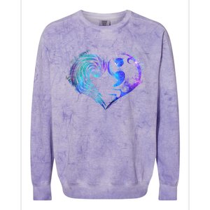 Suicide Prevention Awareness Teal Purple Heart You Matter Funny Gift Colorblast Crewneck Sweatshirt