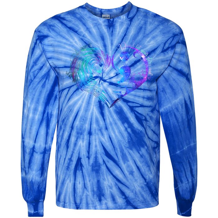 Suicide Prevention Awareness Teal Purple Heart You Matter Funny Gift Tie-Dye Long Sleeve Shirt