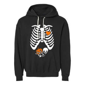 Skeleton Pregnancy Announcement Mom Garment-Dyed Fleece Hoodie