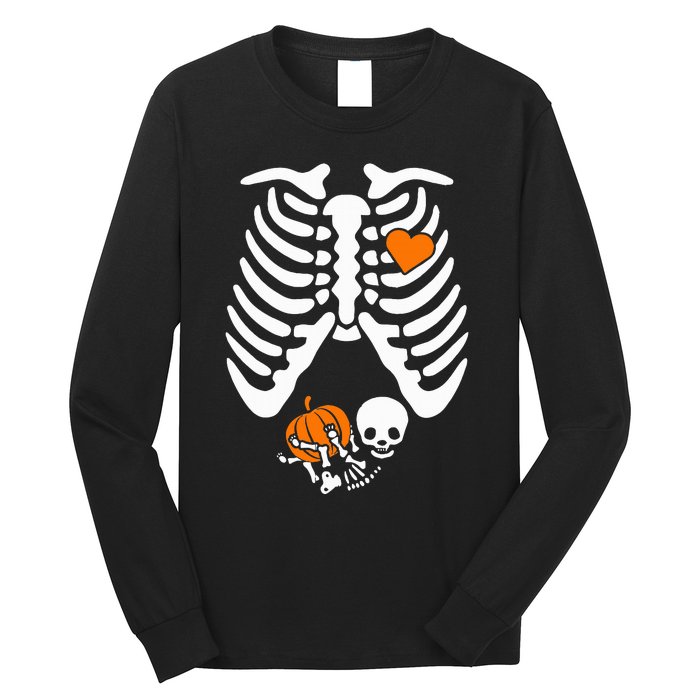 Skeleton Pregnancy Announcement Mom Long Sleeve Shirt