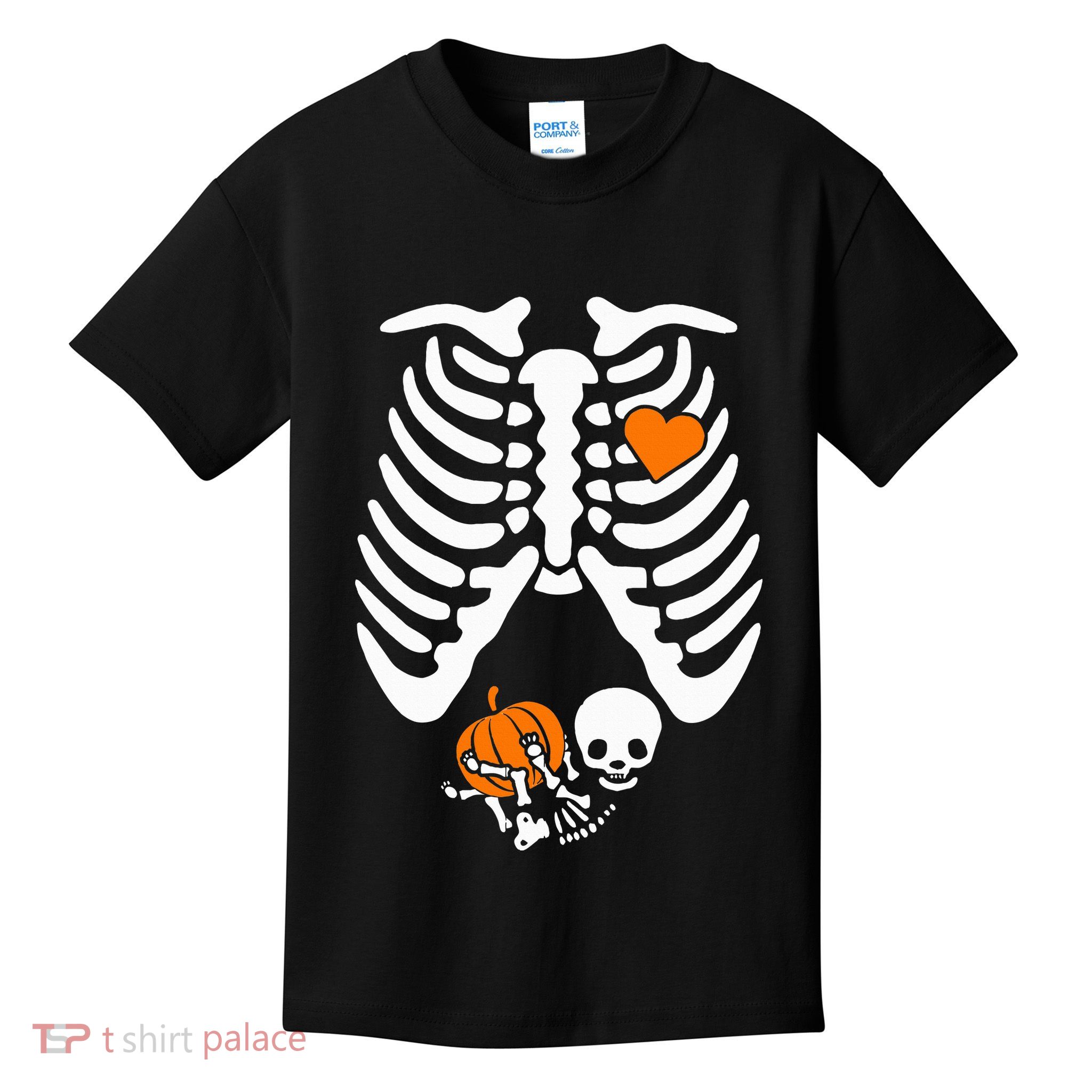 Skeleton Pregnancy Announcement Mom Kids T-Shirt