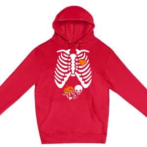 Skeleton Pregnancy Announcement Mom Premium Pullover Hoodie