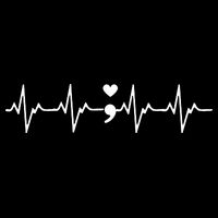 Suicide Prevention Awareness HeartBeat Semicolon Gift T-Shirt