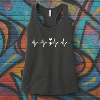 Suicide Prevention Awareness HeartBeat Semicolon Gift Womens Tank Top