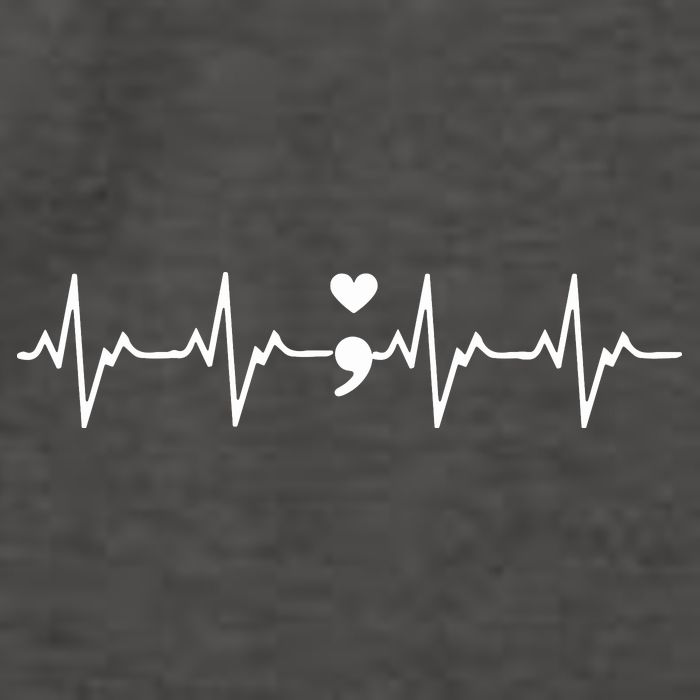 Suicide Prevention Awareness HeartBeat Semicolon Gift Womens Tank Top