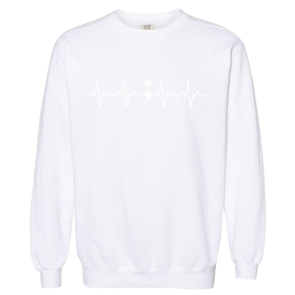 Suicide Prevention Awareness HeartBeat Semicolon Gift Garment-Dyed Sweatshirt