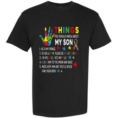 Support Parents Autism Mom Dad Garment-Dyed Heavyweight T-Shirt