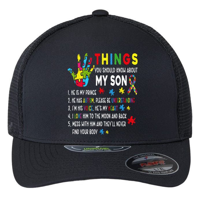 Support Parents Autism Mom Dad Flexfit Unipanel Trucker Cap