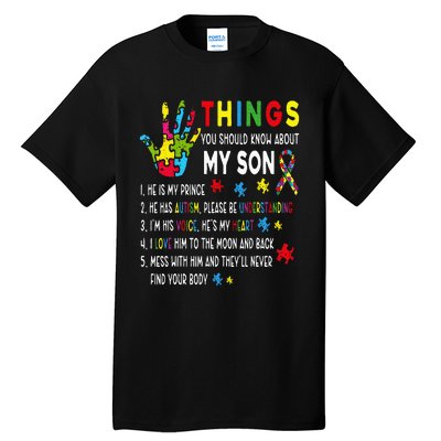 Support Parents Autism Mom Dad Tall T-Shirt