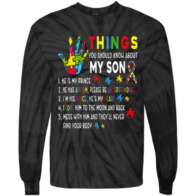 Support Parents Autism Mom Dad Tie-Dye Long Sleeve Shirt