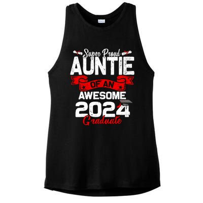 Super Proud Auntie Of A 2024 Graduate 24 Graduation Ladies PosiCharge Tri-Blend Wicking Tank