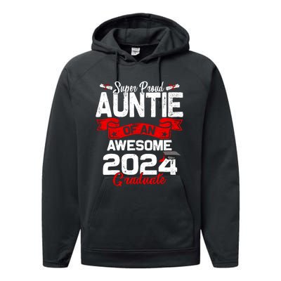 Super Proud Auntie Of A 2024 Graduate 24 Graduation Performance Fleece Hoodie