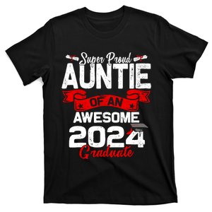 Super Proud Auntie Of A 2024 Graduate 24 Graduation T-Shirt