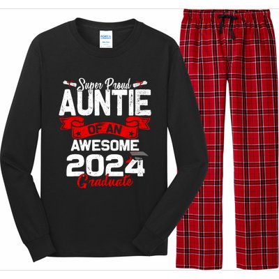 Super Proud Auntie Of A 2024 Graduate 24 Graduation Long Sleeve Pajama Set