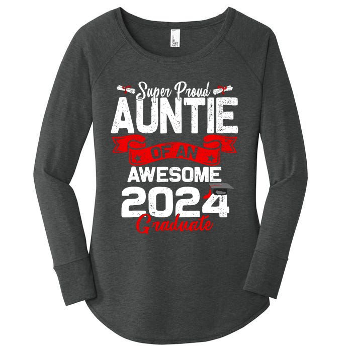 Super Proud Auntie Of A 2024 Graduate 24 Graduation Women's Perfect Tri Tunic Long Sleeve Shirt