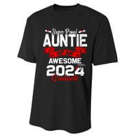 Super Proud Auntie Of A 2024 Graduate 24 Graduation Performance Sprint T-Shirt