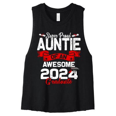 Super Proud Auntie Of A 2024 Graduate 24 Graduation Women's Racerback Cropped Tank