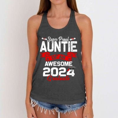 Super Proud Auntie Of A 2024 Graduate 24 Graduation Women's Knotted Racerback Tank