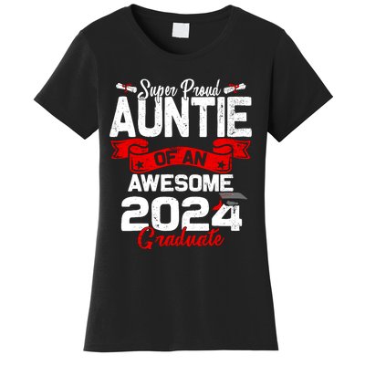 Super Proud Auntie Of A 2024 Graduate 24 Graduation Women's T-Shirt