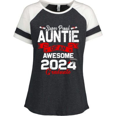 Super Proud Auntie Of A 2024 Graduate 24 Graduation Enza Ladies Jersey Colorblock Tee