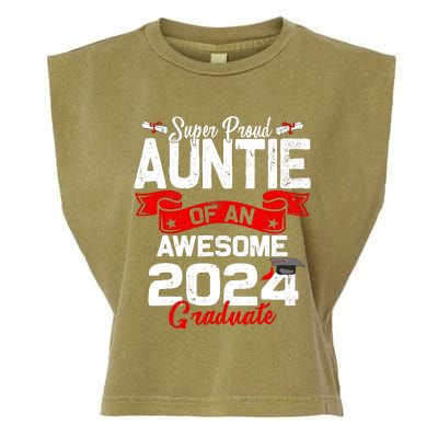 Super Proud Auntie Of A 2024 Graduate 24 Graduation Garment-Dyed Women's Muscle Tee