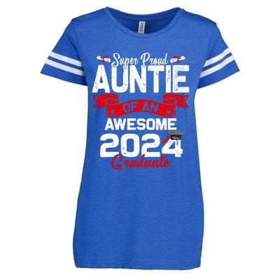 Super Proud Auntie Of A 2024 Graduate 24 Graduation Enza Ladies Jersey Football T-Shirt