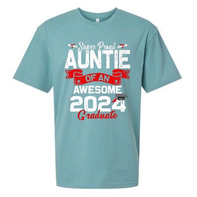 Super Proud Auntie Of A 2024 Graduate 24 Graduation Sueded Cloud Jersey T-Shirt