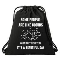 Some People Are Like Clouds Aesthetic Grunge Edgy Sarcastic Introvert Drawstring Bag