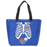 Skeleton Pregnancy Announcement Mom Halloween Zip Tote Bag