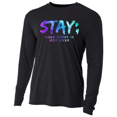 Suicide Prevention Awareness Stay Your Story Is Not Over Cooling Performance Long Sleeve Crew