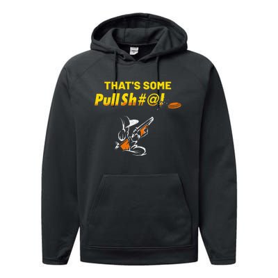 Some Pullsht Adult Humor Funny Trap Skeet Sporting Clays Performance Fleece Hoodie