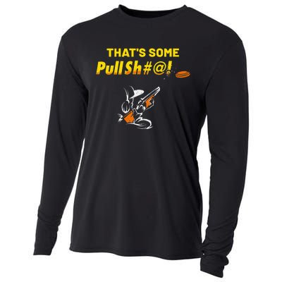 Some Pullsht Adult Humor Funny Trap Skeet Sporting Clays Cooling Performance Long Sleeve Crew