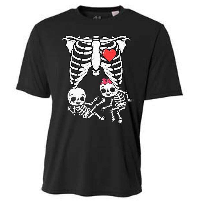 Skeleton Pregnancy Announcement Twins Xray Cooling Performance Crew T-Shirt