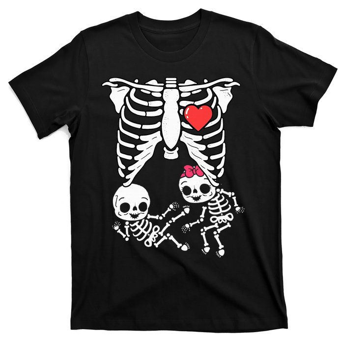 Skeleton Pregnancy Announcement Twins Xray T-Shirt