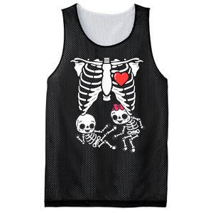 Skeleton Pregnancy Announcement Twins Xray Mesh Reversible Basketball Jersey Tank