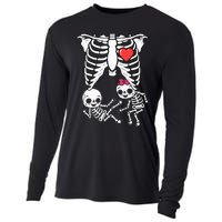 Skeleton Pregnancy Announcement Twins Xray Cooling Performance Long Sleeve Crew