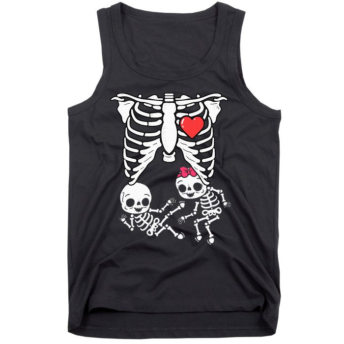 Skeleton Pregnancy Announcement Twins Xray Tank Top