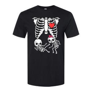 Skeleton Pregnancy Announcement Twins Xray Softstyle CVC T-Shirt