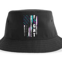 Suicide Prevention Awareness American Flag Distress Sustainable Bucket Hat