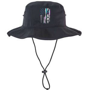 Suicide Prevention Awareness American Flag Distress Legacy Cool Fit Booney Bucket Hat