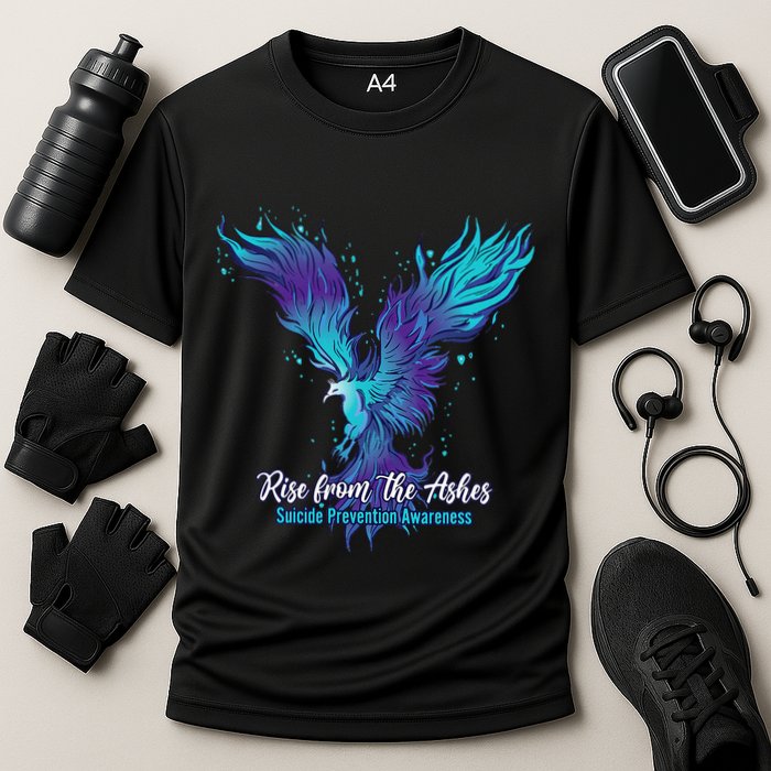 Suicide Prevention Awareness Phoenix Rise From The Ashes Cooling Performance Crew T-Shirt