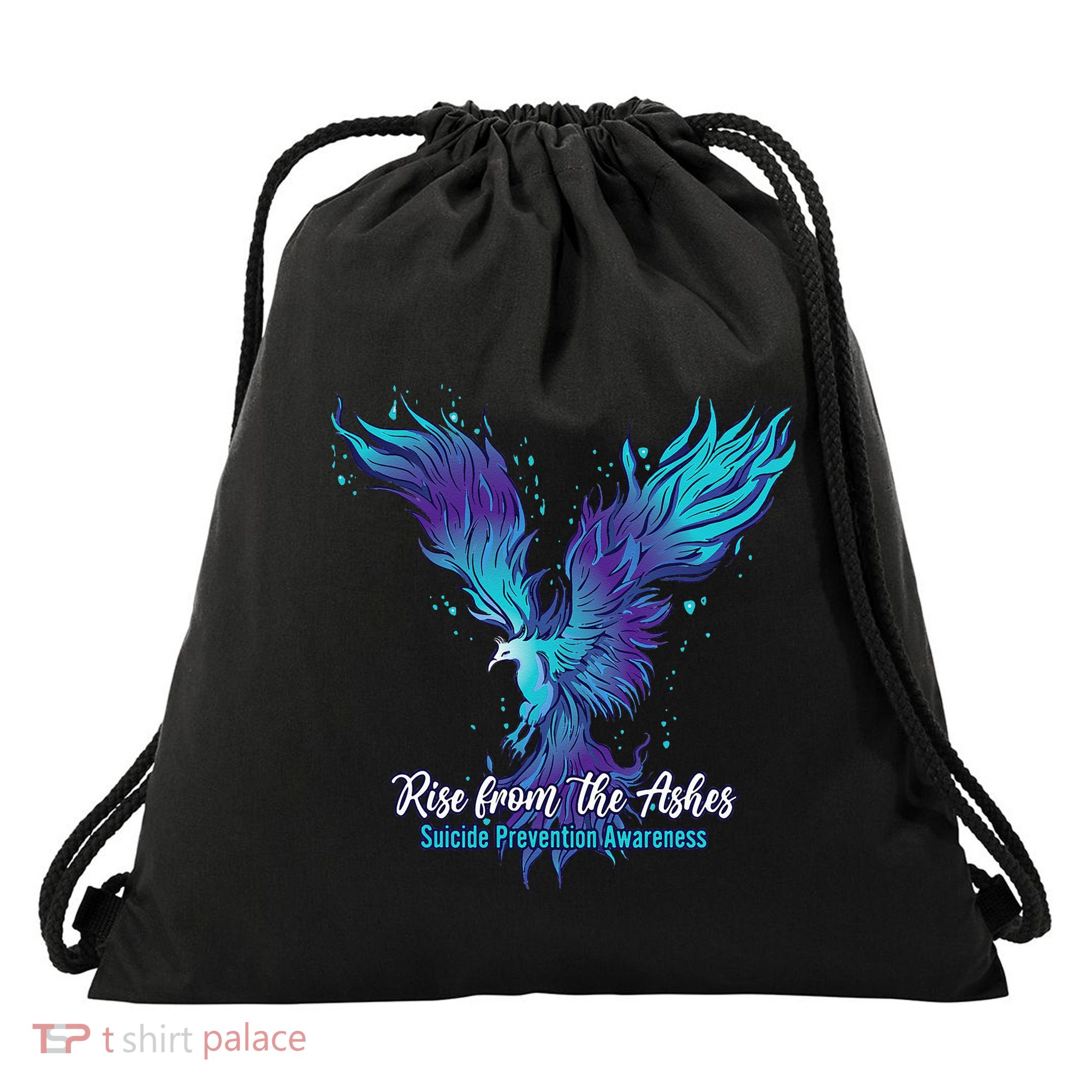 Suicide Prevention Awareness Phoenix Rise From The Ashes Drawstring Bag